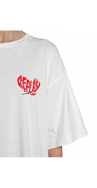 コットンジャージーFIREプリントTシャツ 詳細画像